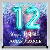 Aperturee - Ribbons Purple Abstract Custom Birthday Backdrop